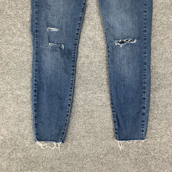 Vans Jean Women 7/28 Denim Skinny Low Rise Distressed Knee Raw Hem Stretch Ankle - Picture 3 of 12